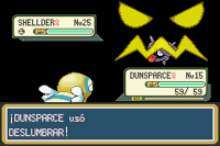 Dunsparce usando deslumbrar en la tercera generación.