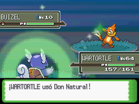 Wartortle usando don natural en la cuarta generación.