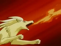 Ninetales usando lanzallamas.