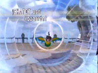 Chatot usando vozarrón en Pokémon Battle Revolution, lanza el ataque...