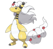 Cuando Ampharos se transforma en Mega-Ampharos, su habilidad cambia a rompemoldes y pasa a ser de tipo eléctrico/dragón.