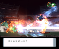 Ivysaur usando rayo solar en Super Smash Bros. Brawl.