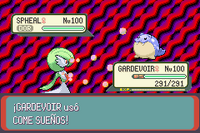 Gardevoir usando come sueños en la tercera generación.