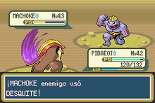 Machoke usando desquite en la tercera generación.