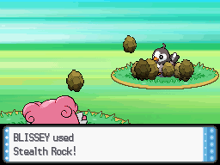 Blissey usando trampa rocas en la cuarta generación.