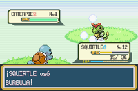 Squirtle usando burbuja en la tercera generación.