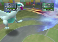 Lugia usando aerochorro en Pokémon Stadium 2.