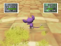 Aipom usando ataque arena en Pokémon Stadium 2.