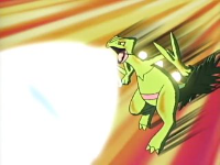 Sceptile de Ash usando rayo solar.