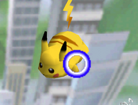 Pikachu usando ataque rápido en Super Smash Bros.