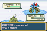 Tentacruel usando rayo burbuja en la tercera generación.