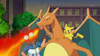 EP778 Charizard quemando a Ash