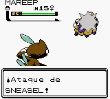 Sneasel usando paliza en la segunda generación.