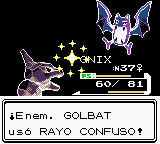 Golbat usando rayo confuso en la segunda generación.