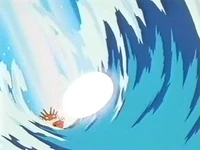 Kingler de Ash usando martillazo.