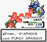 Gyarados usando furia dragón en la segunda generación.