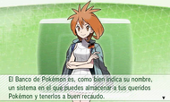 Ella te explicará el uso del Banco de Pokémon.