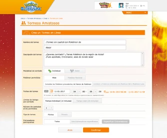 Creando torneo amistoso en PGL SL.png (580 kB) Creando un torneo amistoso en el PGL (clic en la imagen para ampliar).