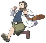 Ilustración del Profesor Abedul, profesor de la región de Hoenn.