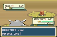 Wigglytuff usando rizo defensa en la tercera generación.