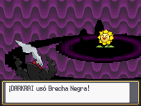 Darkrai usando brecha negra en Pokémon Oro HeartGold y Pokémon Plata SoulSilver.