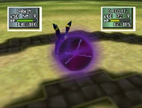 Umbreon usando bola sombra en Pokémon Stadium 2.