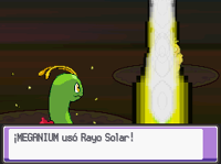 Meganium usando rayo solar en la cuarta generación.