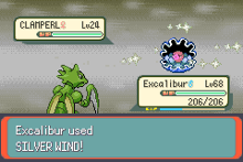 Scyther usando viento plata en la tercera generación.