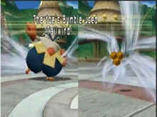 Combee usando viento afín en Pokémon Battle Revolution