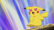 Pikachu enamorado por el atracción de Snivy.