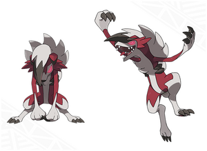 Artwork de Lycanroc nocturno