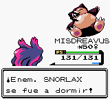 Snorlax usando descanso en la segunda generación.