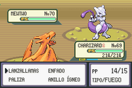 Duelo con Mewtwo en Pokémon Rojo Fuego y Verde Hoja.