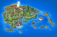 Hoenn visto desde el cielo.