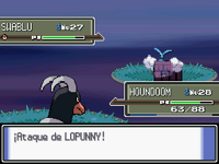 Houndoom usando paliza en la cuarta generación.
