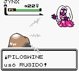 Piloswine usando rugido en la segunda generación.