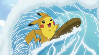 EP749 Pikachu surfeando