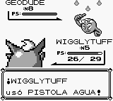 Wigglytuff usando pistola agua en la primera generación.