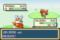 Delibird usando presente en la tercera generación.