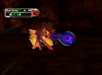 Flareon usando bola sombra en Pokémon XD: Tempestad oscura.