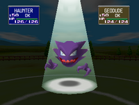 Haunter usando rayo confuso en Pokémon Stadium.