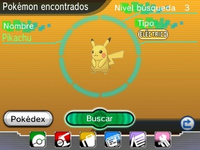 Pikachu encontrado en el DexNav