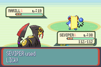 Seviper usando lengüetazo en la tercera generación.