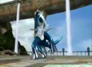 Dialga debilitado en Pokémon Battle Revolution.