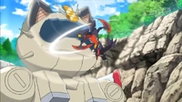 Mega-Garchomp usando cuchillada.