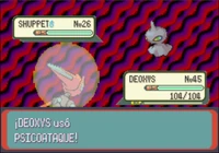 Deoxys usando psicoataque en la tercera generación.