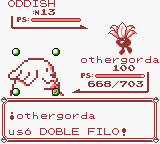 Chansey usando doble filo en la primera generación, primero comienza a cargar energía...
