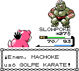 Machoke usando golpe kárate en la segunda generación.