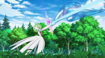 EP921 Greninja Ash usando as aereo