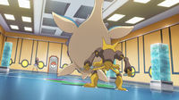 Lapras de Lorelei usando golpe cuerpo contra el Alakazam de Azul en el GEN03.